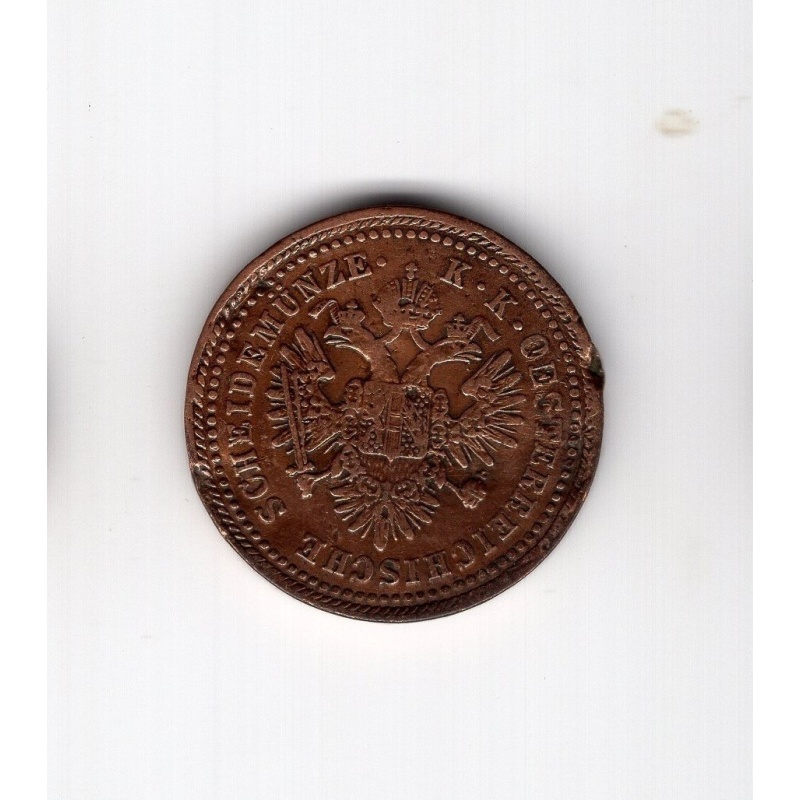 Austria 1851 copper coin 1 kreuzer A