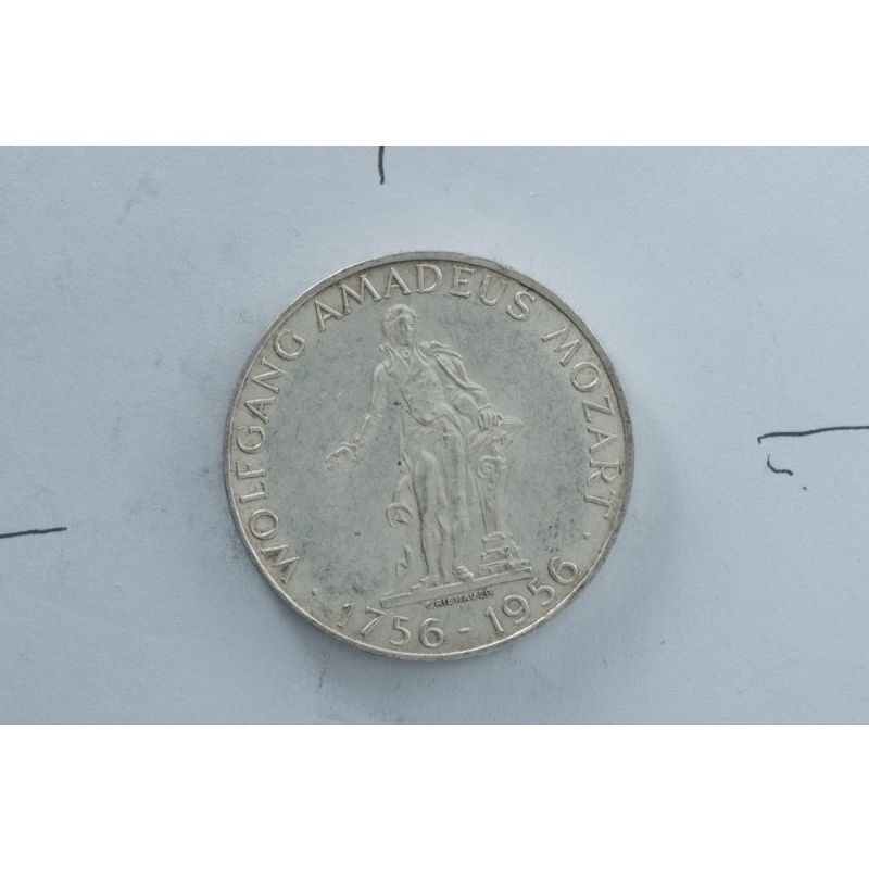 1956 Austria Silver 25 Schilling Mozart Coin 0.800 Austrian Mint Vintage