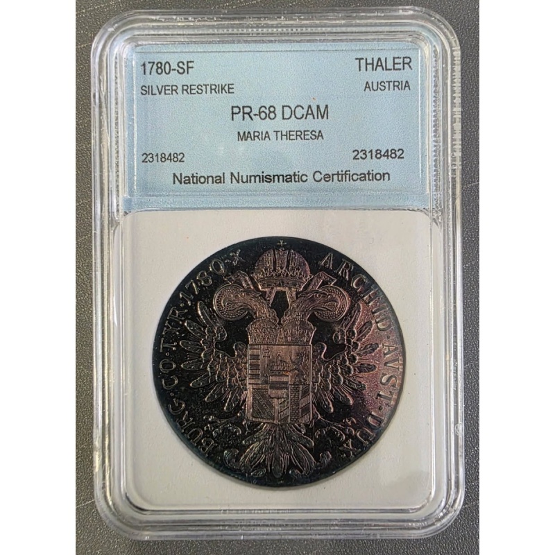1780 Austria Maria Theresa Thaler Silver Restrike NNC PR68