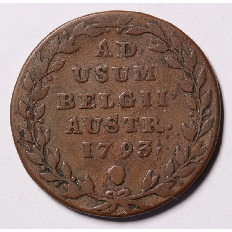1793 Austrian Netherlands  2 Liards / Oorden - Francis II  KM #57