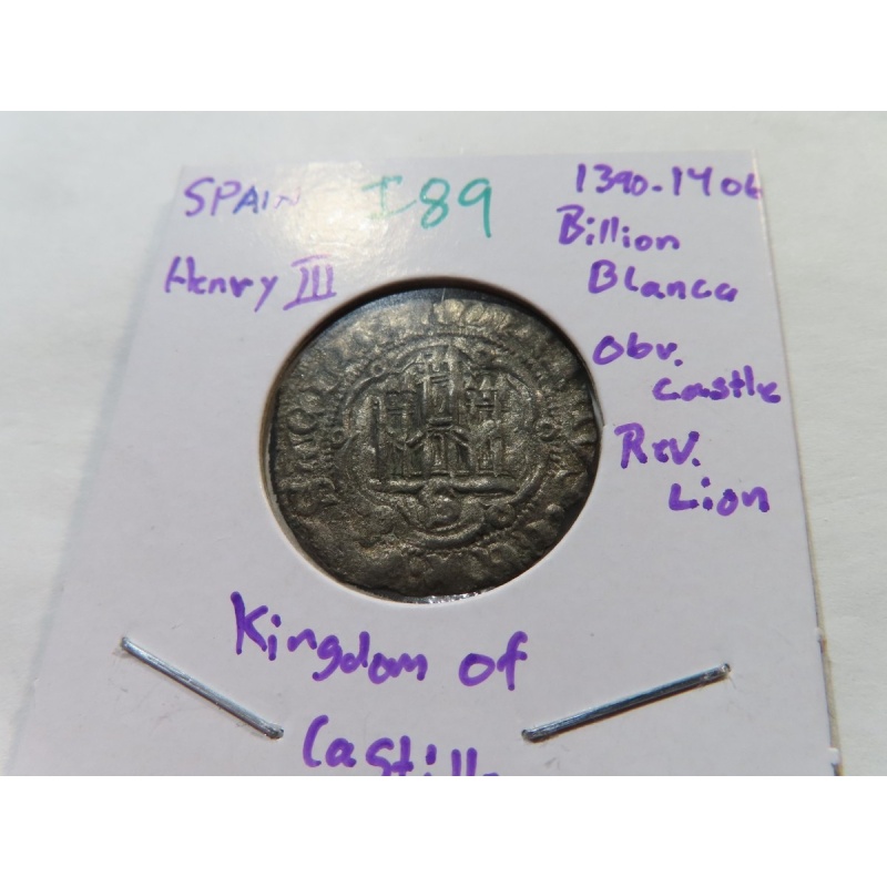 I89 Spain Kingdom of Castille Enrique III (1390-1406) Billon Blanca