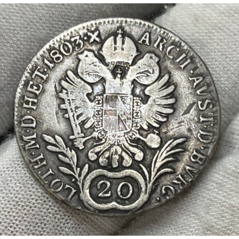 1803 C Austria 20 Kreuzer Silver Coin High Value