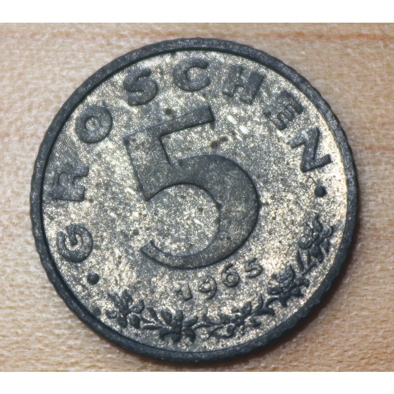 1965 Austria 5 Groschen Proof Zinc Unc.