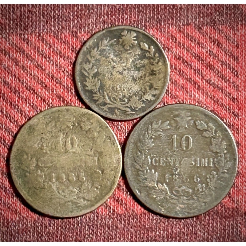 Lot Of 5 & 10 Centesimi Italy Vittorio Foreign Coins