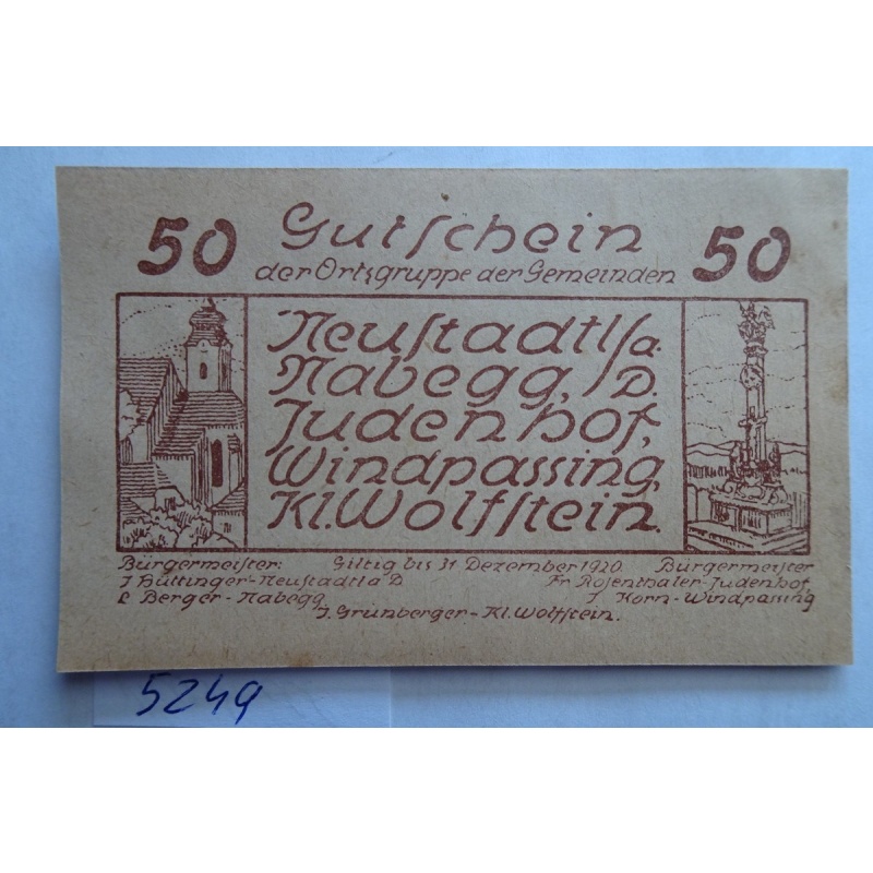 LOWER   AUSTRIA - NEUSTADT a NABEGG - 50 Heller - STAIN - JPR 665 - VARIETIES
