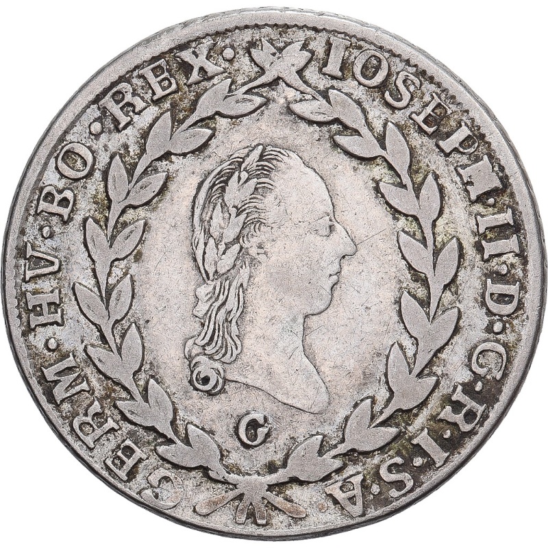 [#138668] Austria, Joseph II, 20 Kreuzer, 1785, Silver, VF, KM:2069