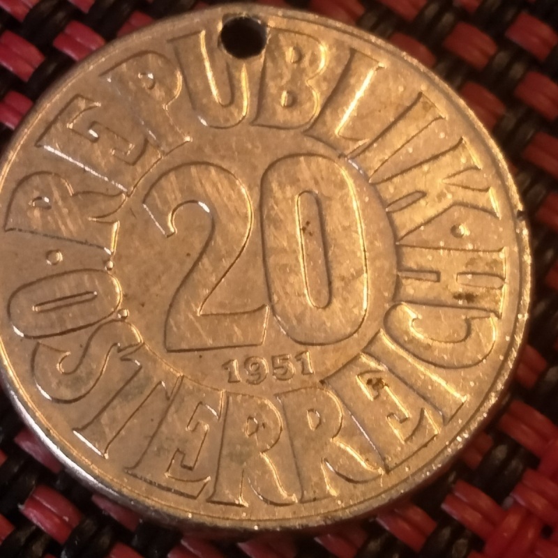 Austria 20 Groschen Coin 1951 Circulated