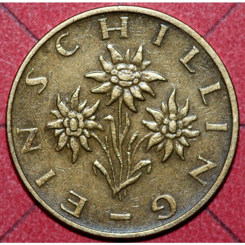 Austria  1977   Schilling, Edelweiss Flower- Foreign Coin 22.5mm