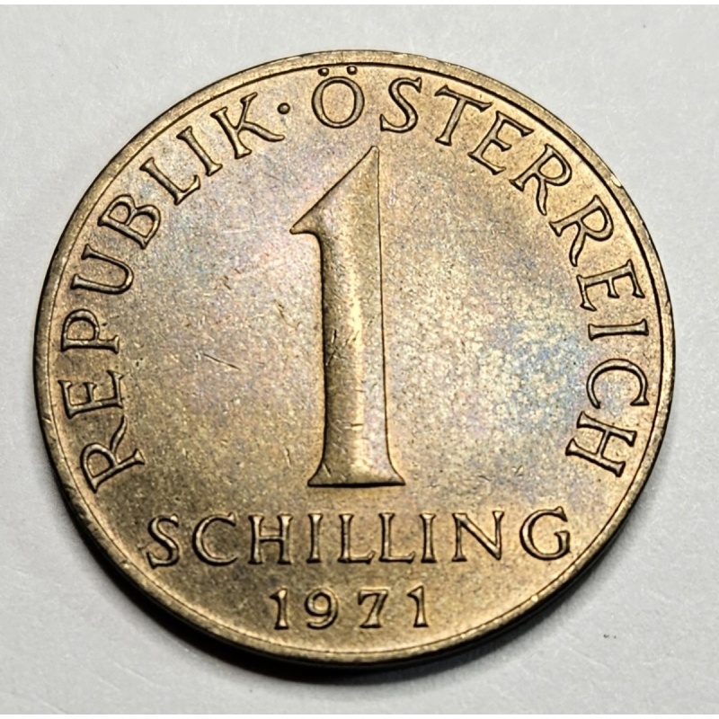 1971 Austria 1 One Schilling - Aluminum Bronze - Austrian - World Coin - Europe