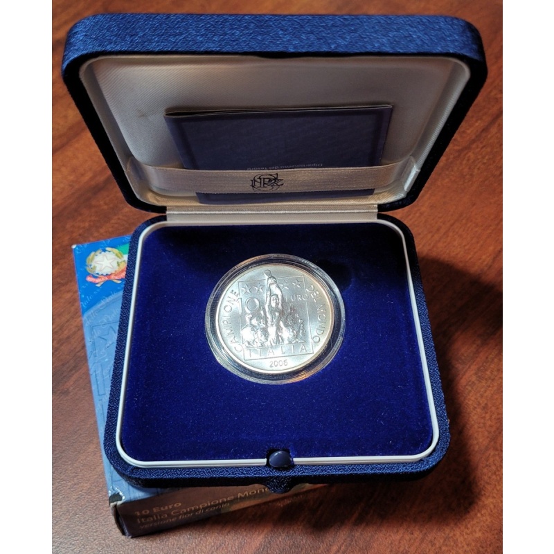 ITALY 2006 10 Euro .925 Silver Coin World Cup Victory Sterling Commemorative