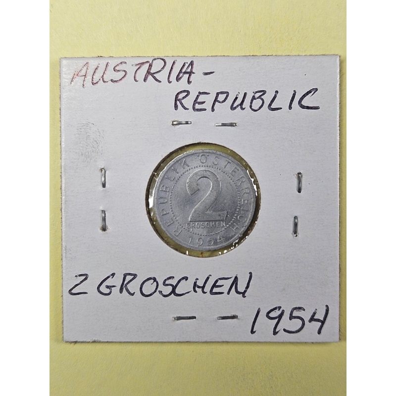 COINS - AUSTRIA - 2 GROSCHEN 1954
