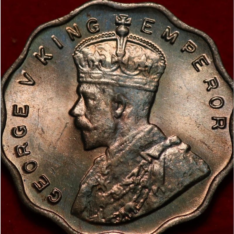 Uncirculated 1936 British India 1 Anna Foreign Coin