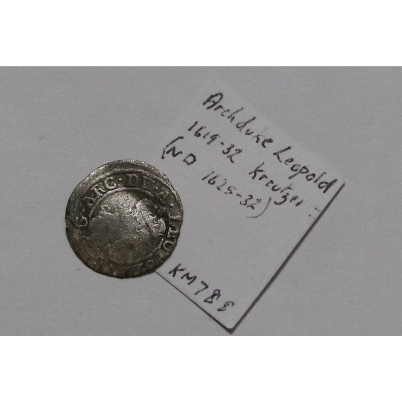 ?? ???? AUSTRIA ARCHIDUKE LEOPOLD KREUZER (1625-1632) SILVER B67 #7861