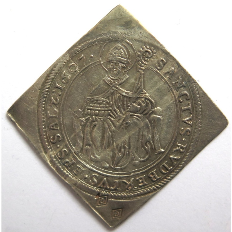 [R4026] 1/8 Taler 1609 Countermark, Salzburg, Wolf Dietrich V.Raitenau