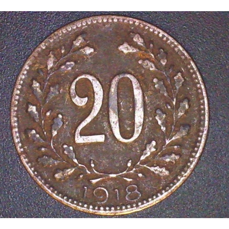 1918 Austria 20 Heller Coin