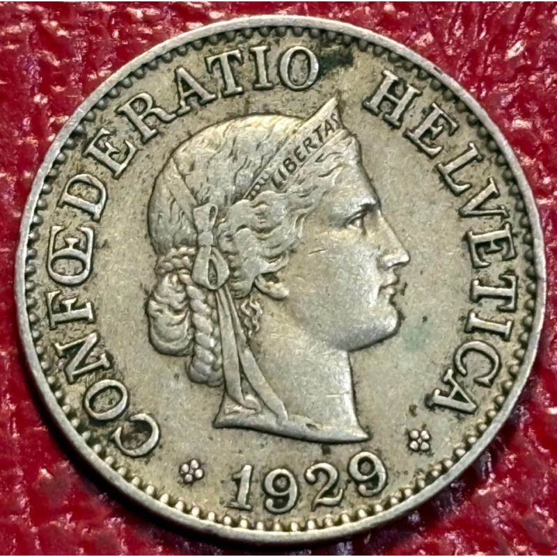HIGHER GRADE 1929 B SWITZERLAND 10 RAPPEN COIN-MAY515