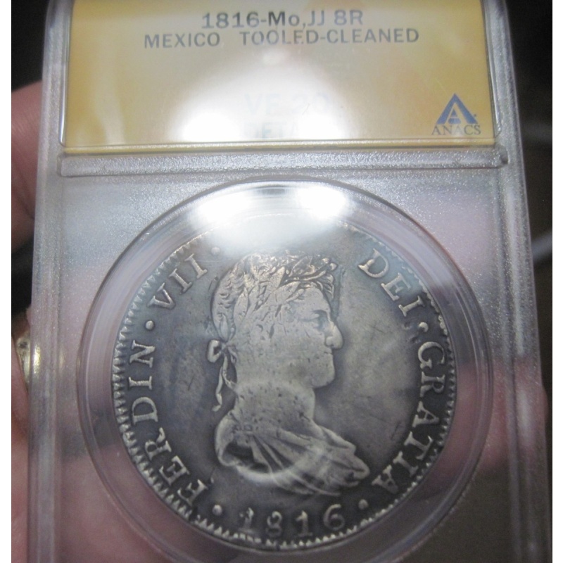 1816 JJ (MEXICO) 8 REALES (SILVER) --COLONIES -- ANACS