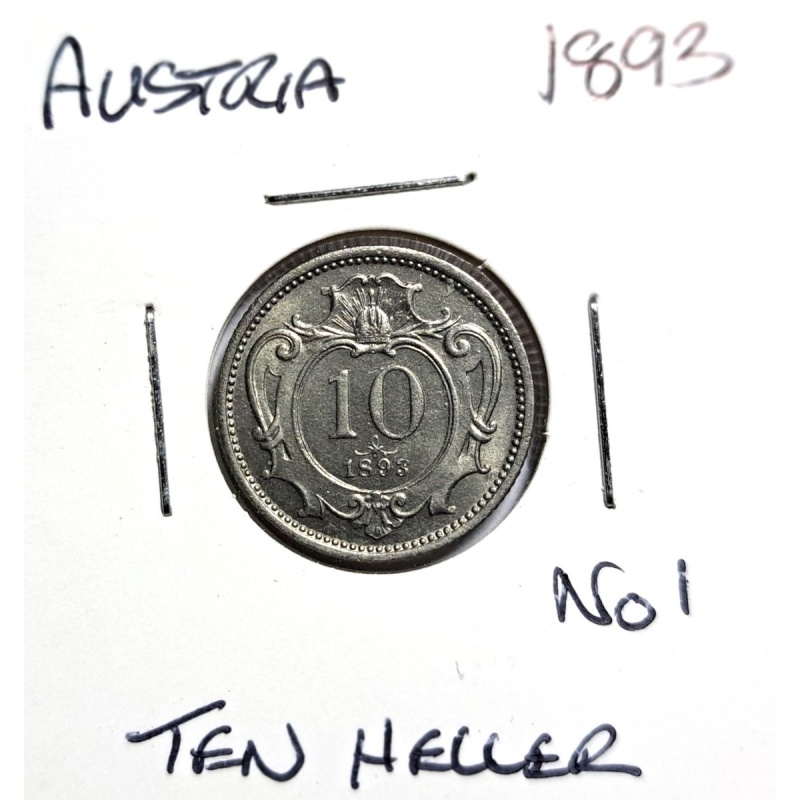 @@@ A SUPERB  AUSTRIA 1893 TEN HELLER no1 @@@