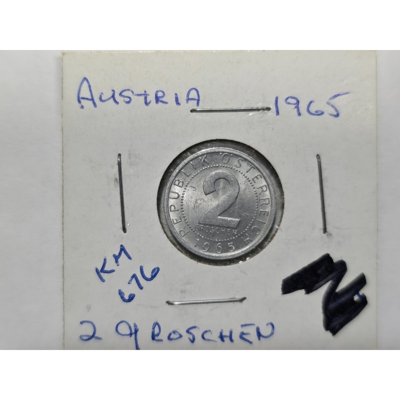 Austria 2 Groschen 1965 Coin KM#676