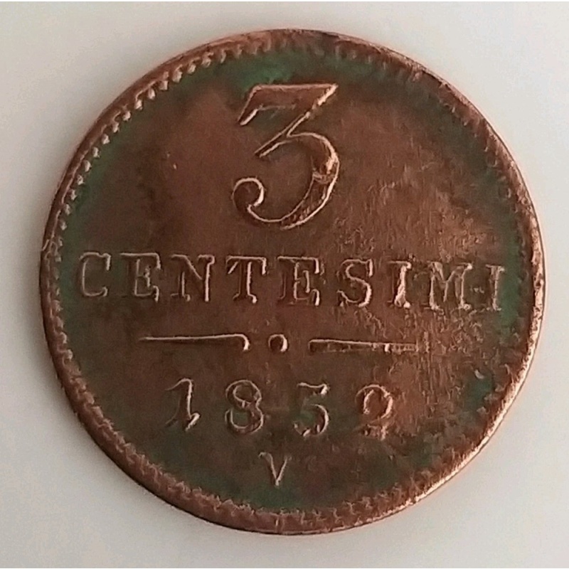 Kingdom of Lombard-Veneto Franz Joseph I 3 Centesimi 1852 V Mint of Venice