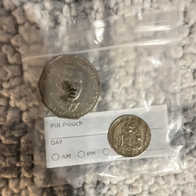 Bahamas 1975 Circulated Coin Set Heptagonal & Round Coat of Arms Pineapple