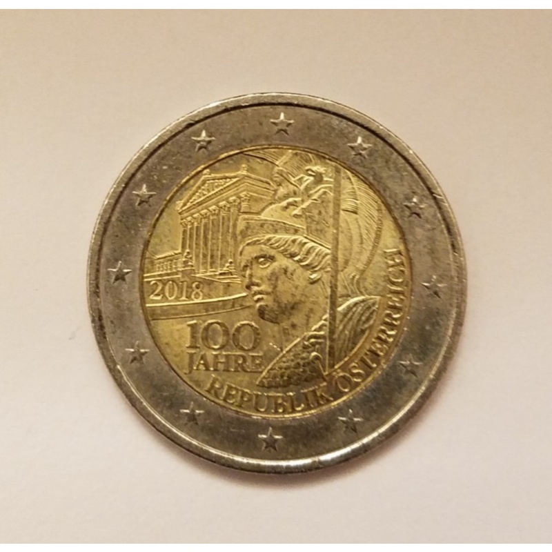 2018 Austria 2 euro, 100 years republic of Austria, KM-3275