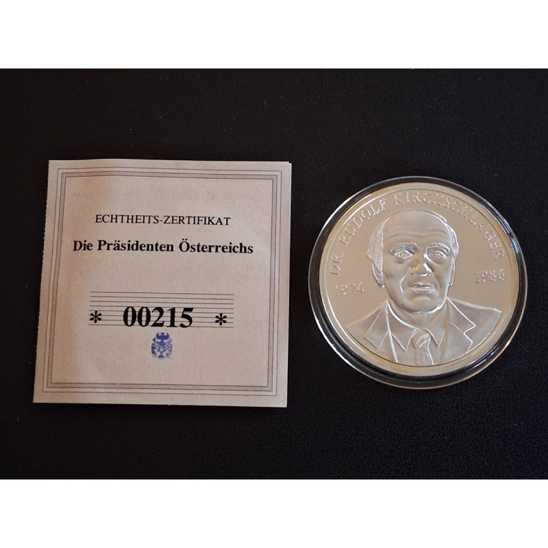 Windsor Austrian Presidents "Dr Rudolph Kirchschlager 1974-1986" 40mm 2009 Coin