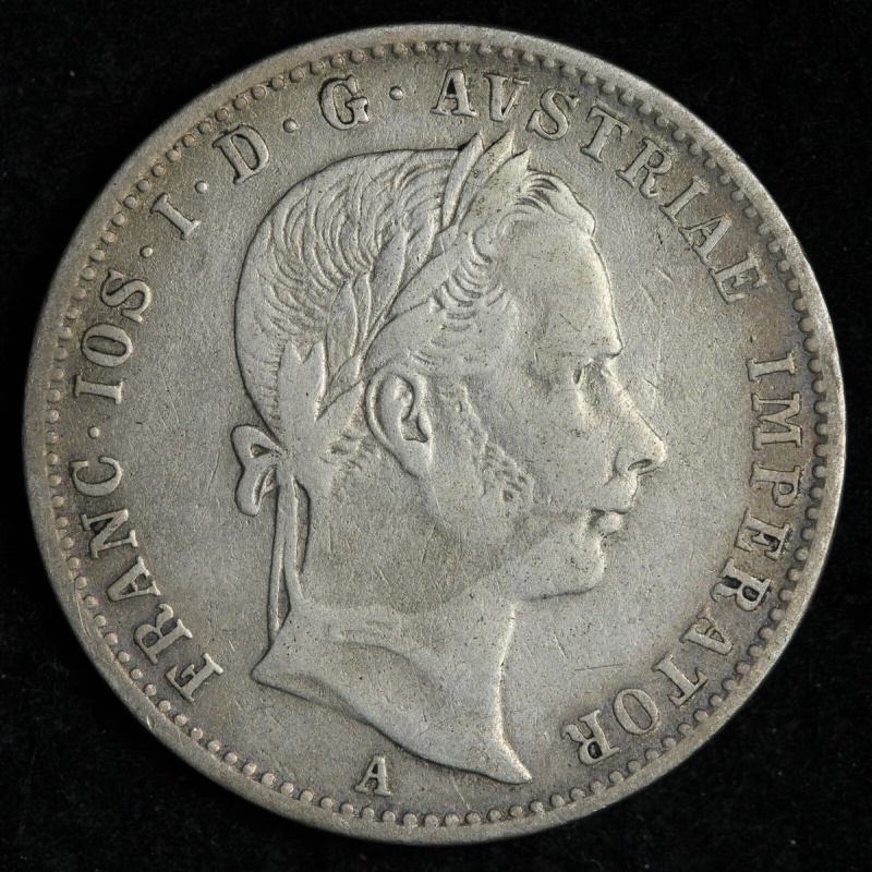 1859-A AUSTRIA 1/4 Florin SILVER COIN E383 T