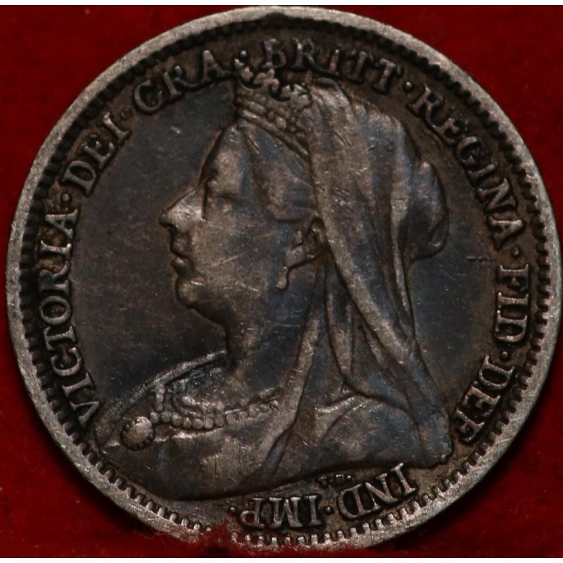 1898 Great Britain 3 Pence Silver Foreign Coin