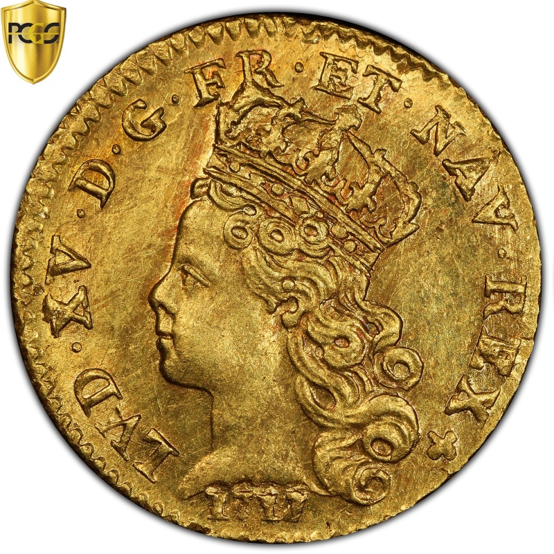 France, Louis XV, 1/4 louis d'or de Noailles, 1717, Paris, Pedigree