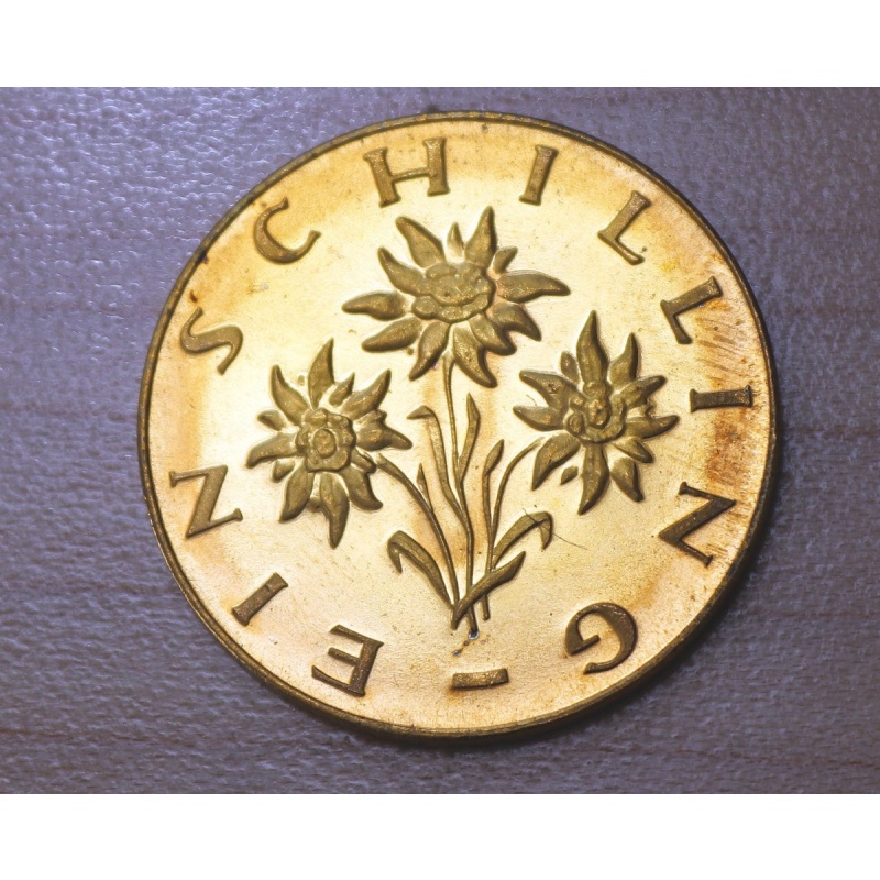 1965 Austria 1 Schilling Proof Edelweiss Flower Unc.