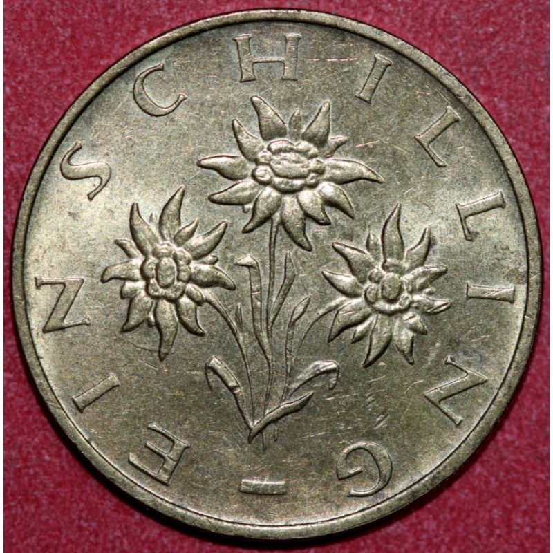 Austria  1991   Schilling, Edelweiss Flower- Foreign Coin 22.5mm
