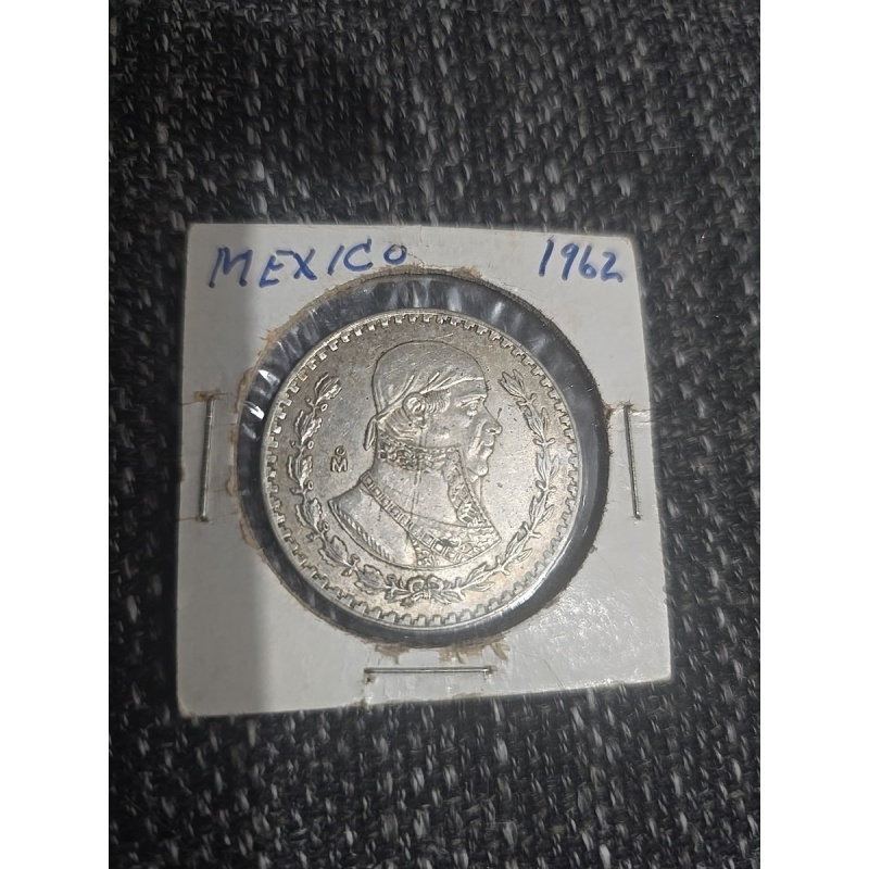 1962 MO $1 Mexico SILVER One Un 1 Peso Circulated