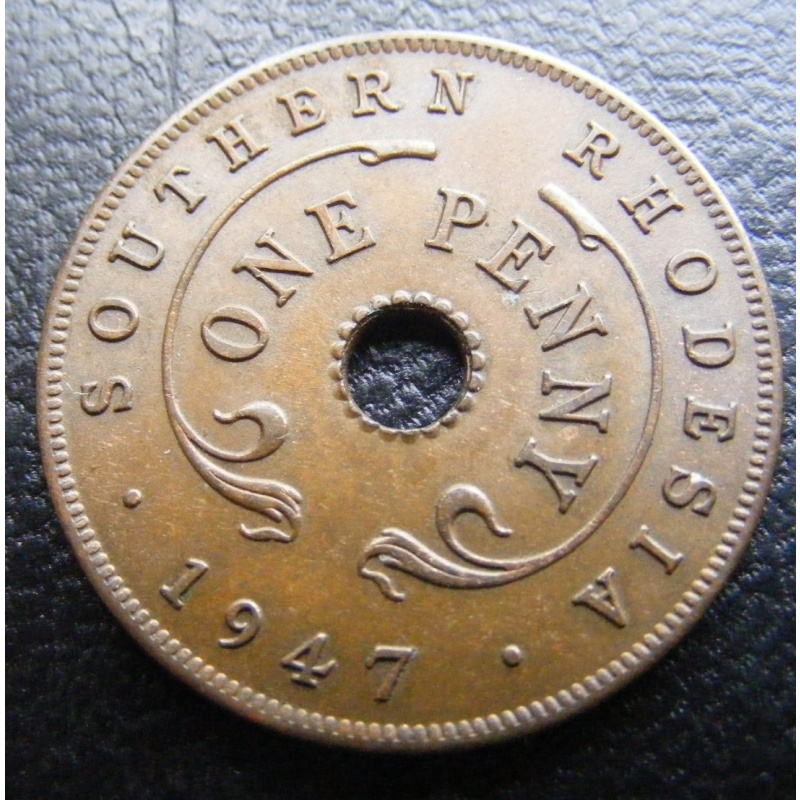 W729 Southern Rhodesia Penny 1947 FREE POSTAGE