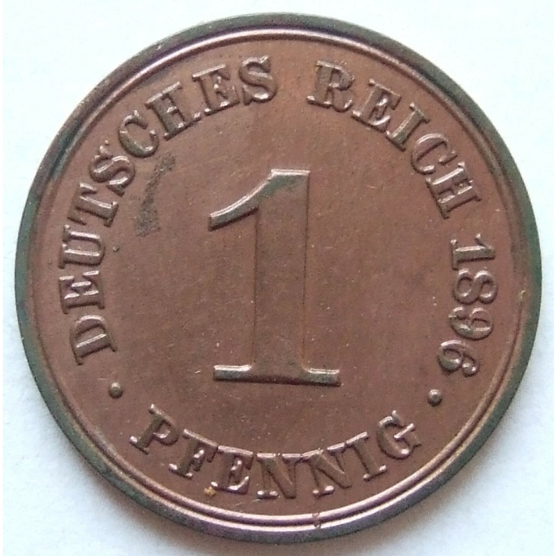 Pièce de Monnaie Reich Allemand Empire 1 Pfennig 1896 A En Extremely fine