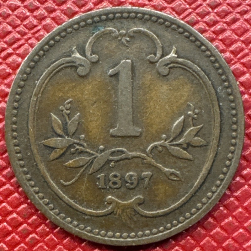 Austria, Empire 1897 Bronze 1 Heller. Franz Joseph I. KM# 2800