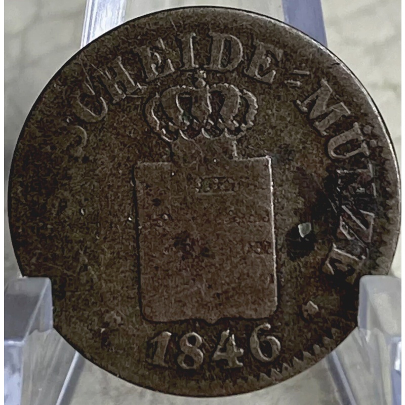 1846 Austria 1 Heller Coin Rare Worn Reverse