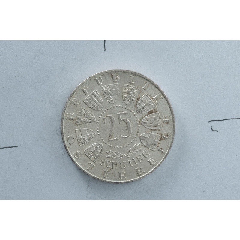 1956 Austrian 25 Schilling Silver Coin Mozart Commemorative Austrian Mint