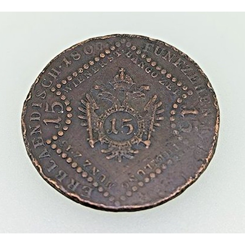 AUSTRIA 15 KREUZER YEAR 1807 MINTED VIENNA AUSTRIAN EMPIRE