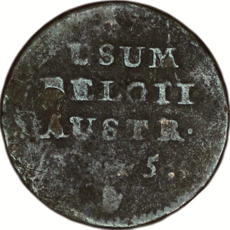 AUSTRIAN NETHERLANDS coin Liard 1745 R Antwerpen mint F Fine