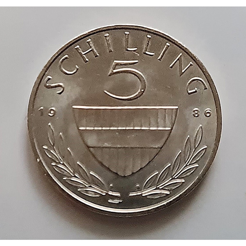 COIN VINTAGE AUTHENTIC AUSTRIA 5 SCHILLING 1986