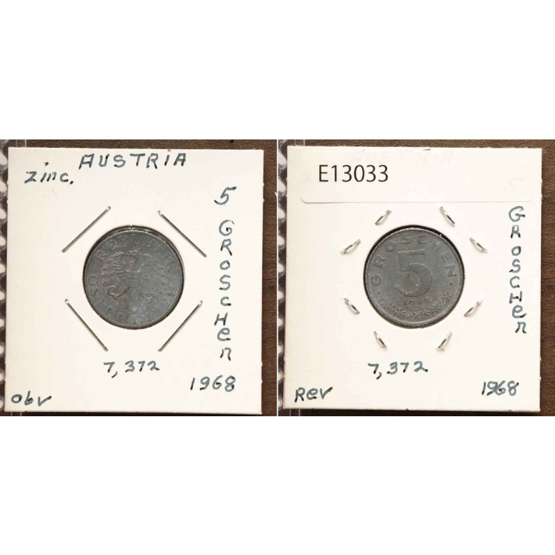 *Asutria Coin, 5 Groschen 1968 [E13033]7x1