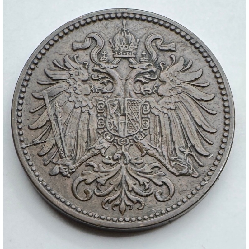 1903 Austria 2 Heller - Bronze Austrian Coin - Free Shipping
