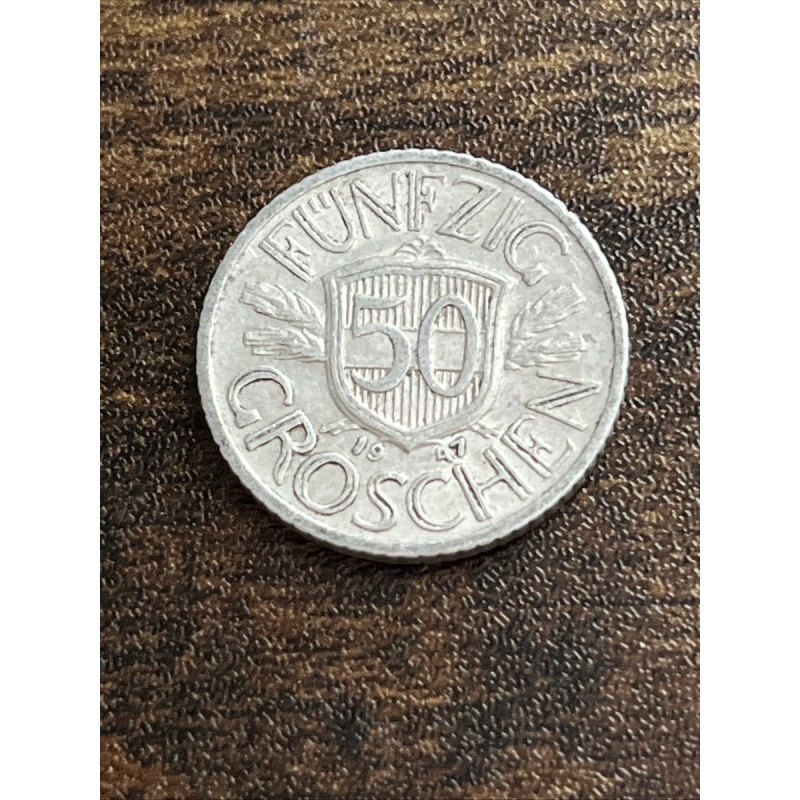 1947 Austria 50 Fifty Groschen Beautiful Old Vintage Actual Coin TC501*