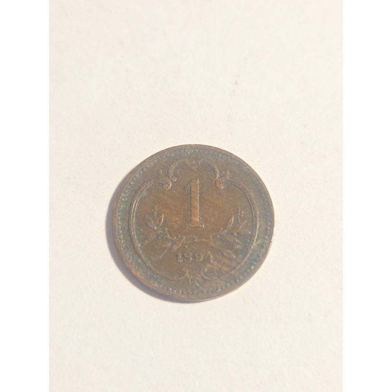 1894 Austria 1 Heller Coin - Lot BT728