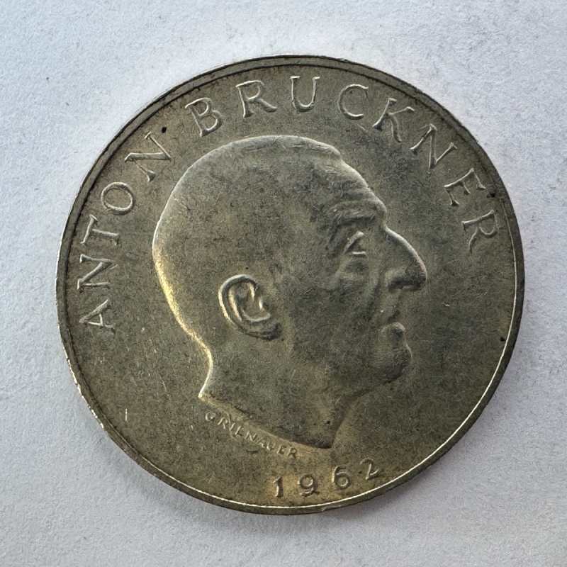 Austria 1962 25 Schilling Anton Bruckner Silver Coin 0.800 Commemorative