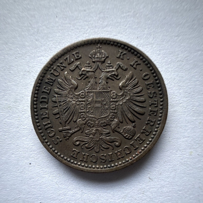 1885 Austrian Empire - 1 Kreuzer Coin - AU+ CONDITION (KM#2187)