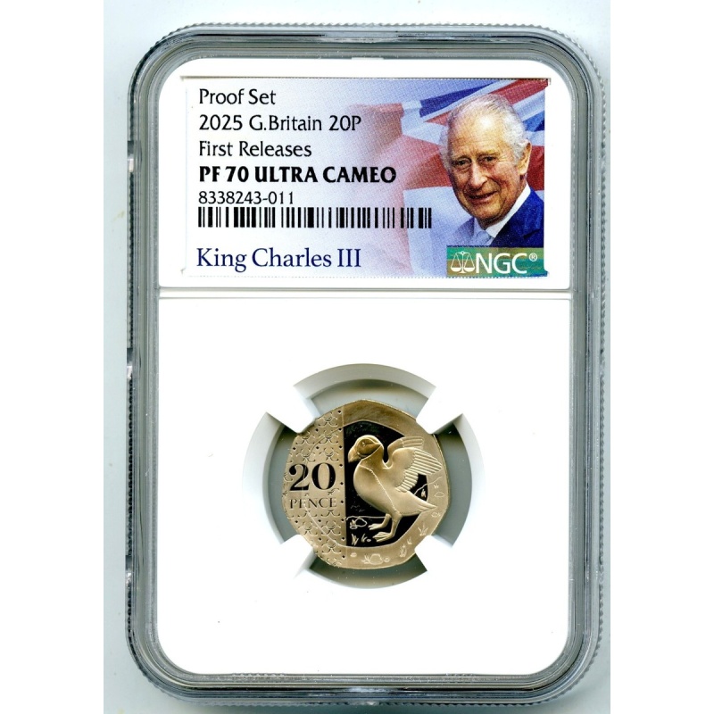2025 GREAT BRITAIN 20P PROOF NGC PF70 UCAM PUFFIN 20 PENCE FIRST RELEASES