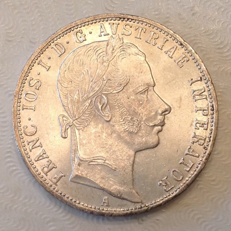 - Imperial Austria 1859 A Franz Joseph One (1) Silver Florin Uncirculated UNC