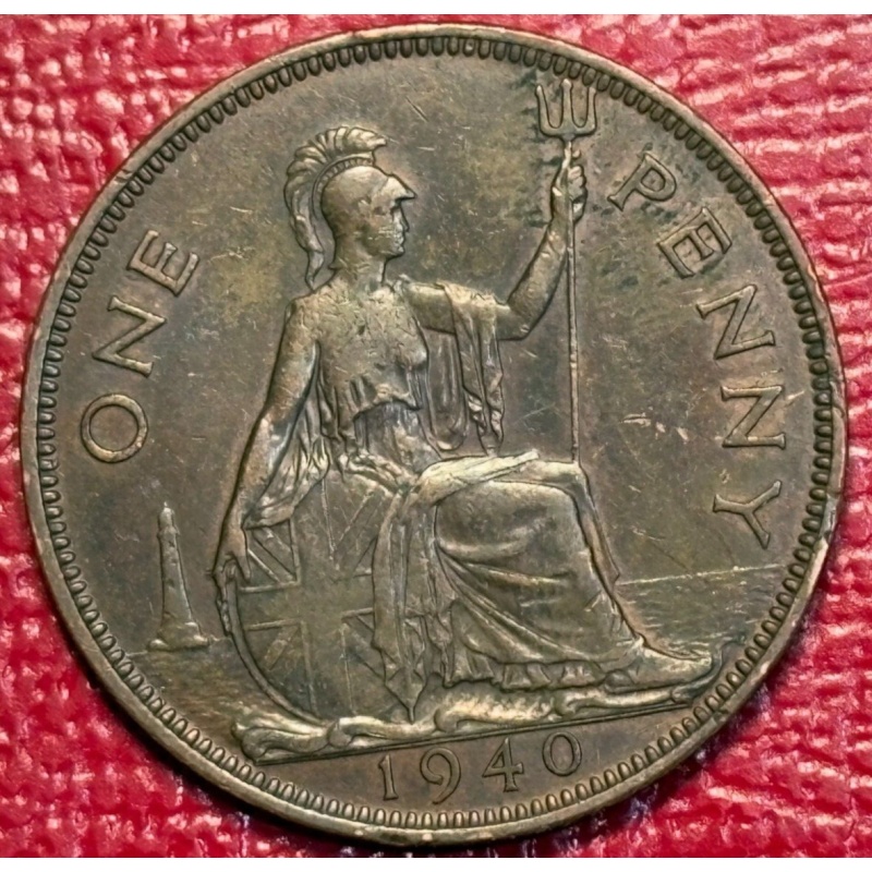 HIGH GRADE VF/XF 1940 GREAT BRITAIN LARGE PENNY COIN-FEB141